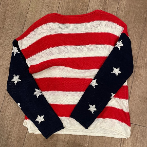 Marled American Flag Swearter-good condition never worn size L - Picture 4 of 6